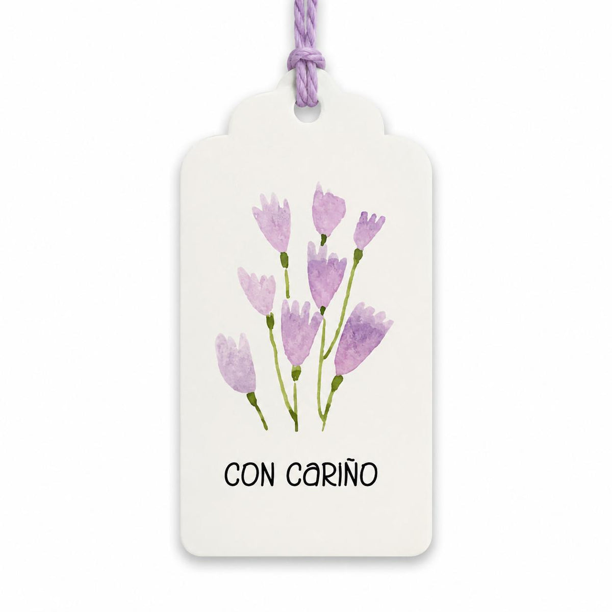 Tags “con cariño” Flores Lila - contiene 10 unidades - COD 641343