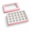 Caja 26x18x4cm p/ 24 bombones Rosa (Paquete x 5 und)