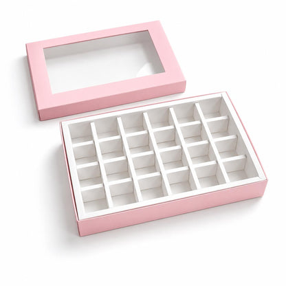 Caja 26x18x4cm p/ 24 bombones -  Rosa