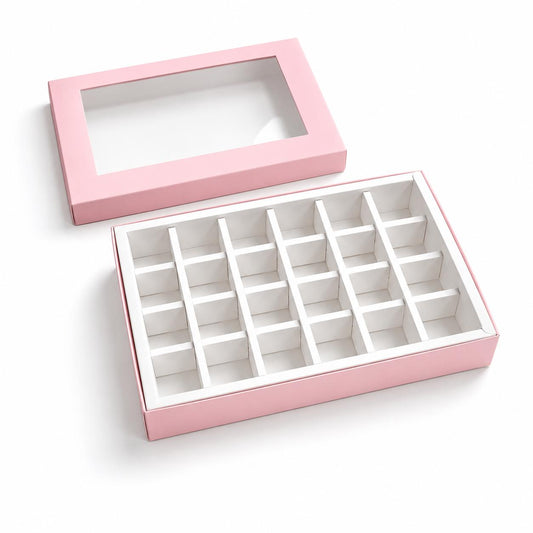 Caja 26x18x4cm p/ 24 bombones -  Rosa