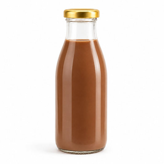 BOTELLA DE VIDRIO TAPA DORADA 350ML