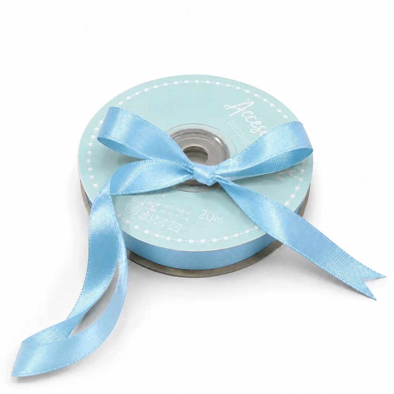 CINTA RASO 1CM X 20 METROS - CELESTE  LB70