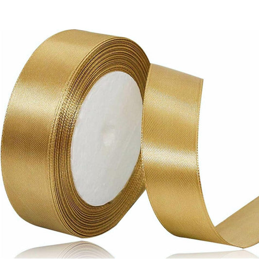 Cinta raso 25mm x 20 metros - Dorado - G98