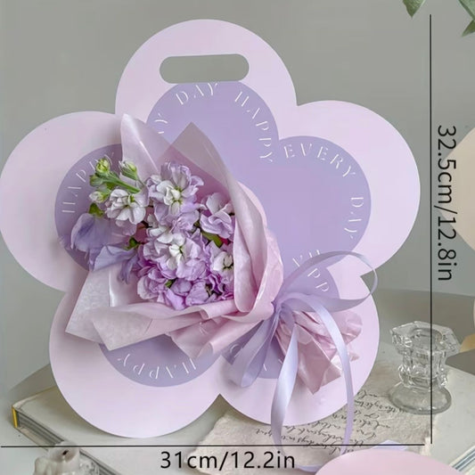 CAJA FORMA DE FLOR LILA 32.5X31CM - CN2.3