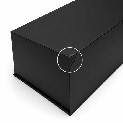 Caja Premium 33x25x12cm Negro Despegable ''con detalle en esquina''