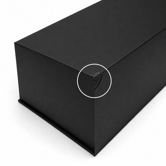 Caja Premium 33x25x12cm Negro Despegable ''con detalle en esquina''