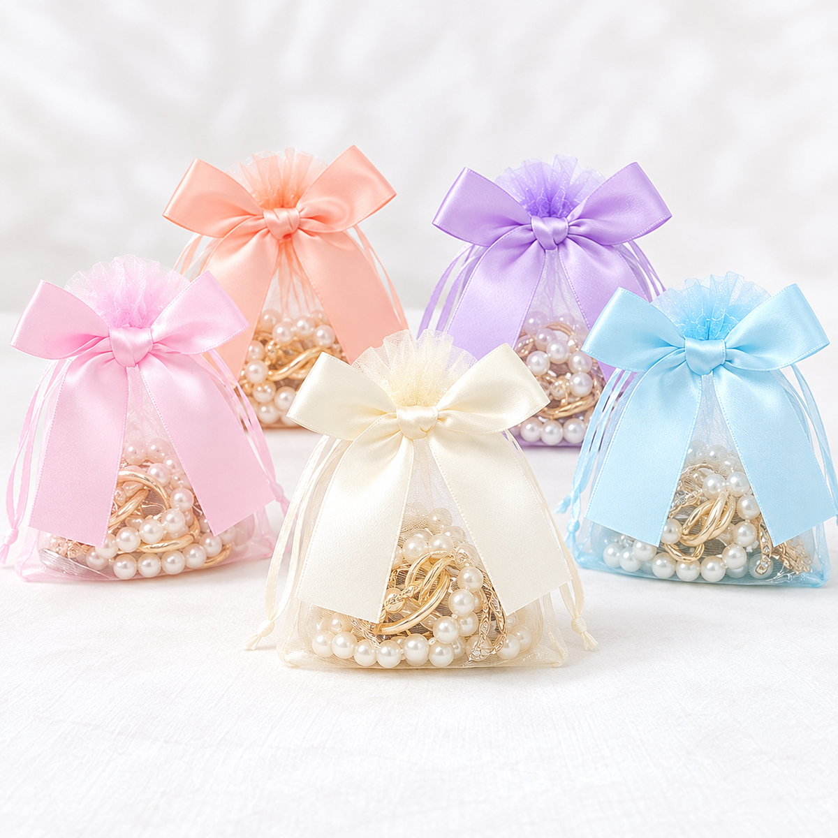 Bolsa Organza c/ moño 9x12cm - (cont. 10 und)