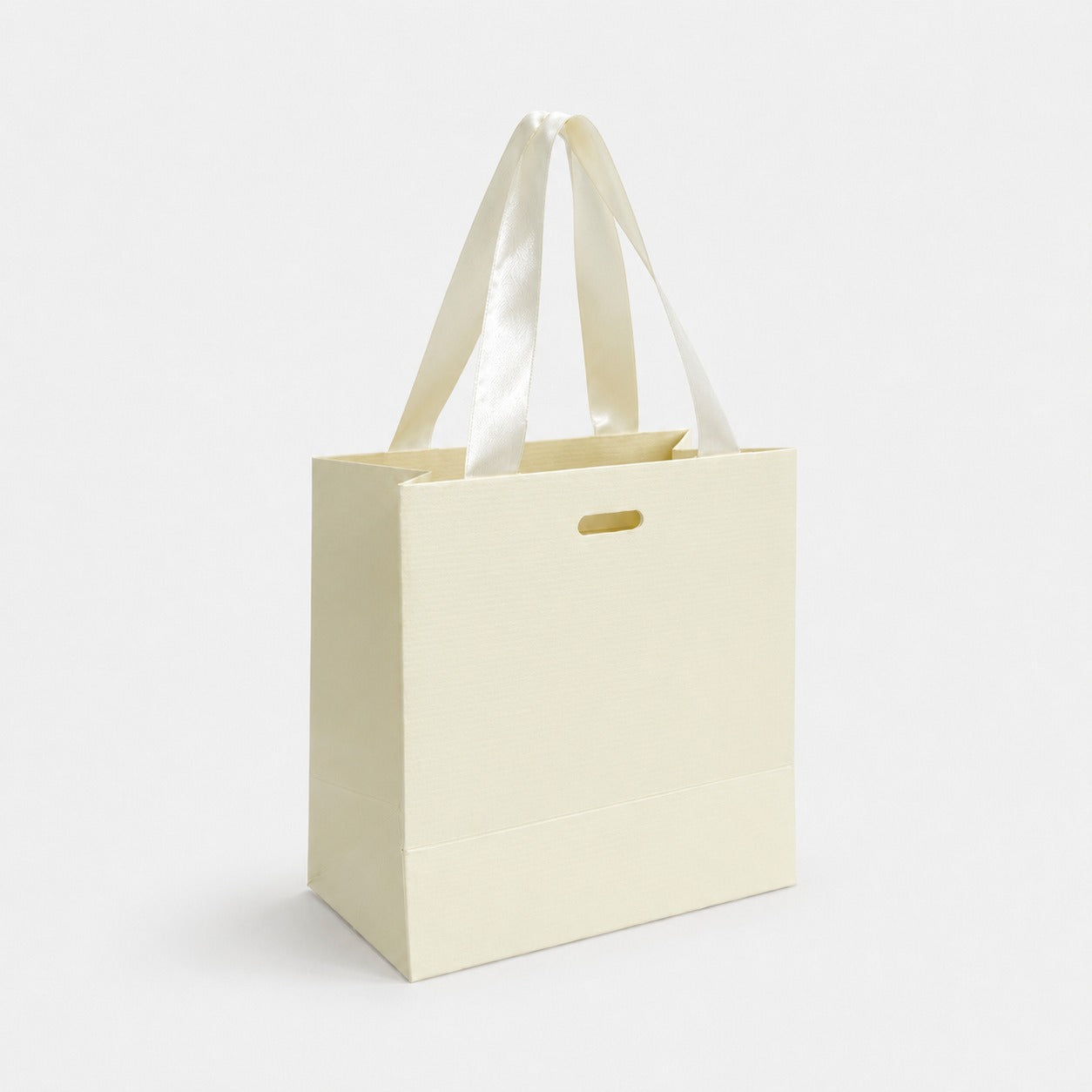 Bolsa Mini 14.5x8x14.5cm Beige con Manija Cinta Raso