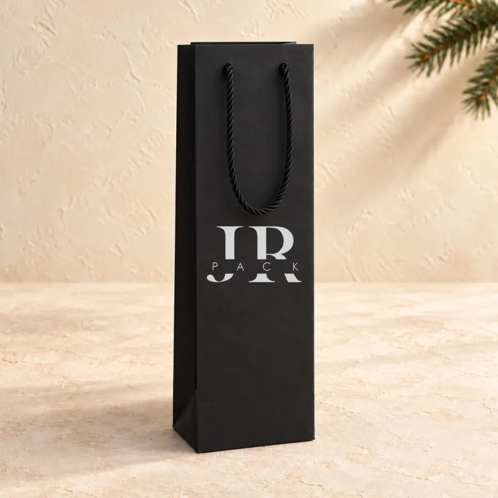 Bolsa de Lujo 11x9x35 con cordon - ideal para vino - bolsa de papel