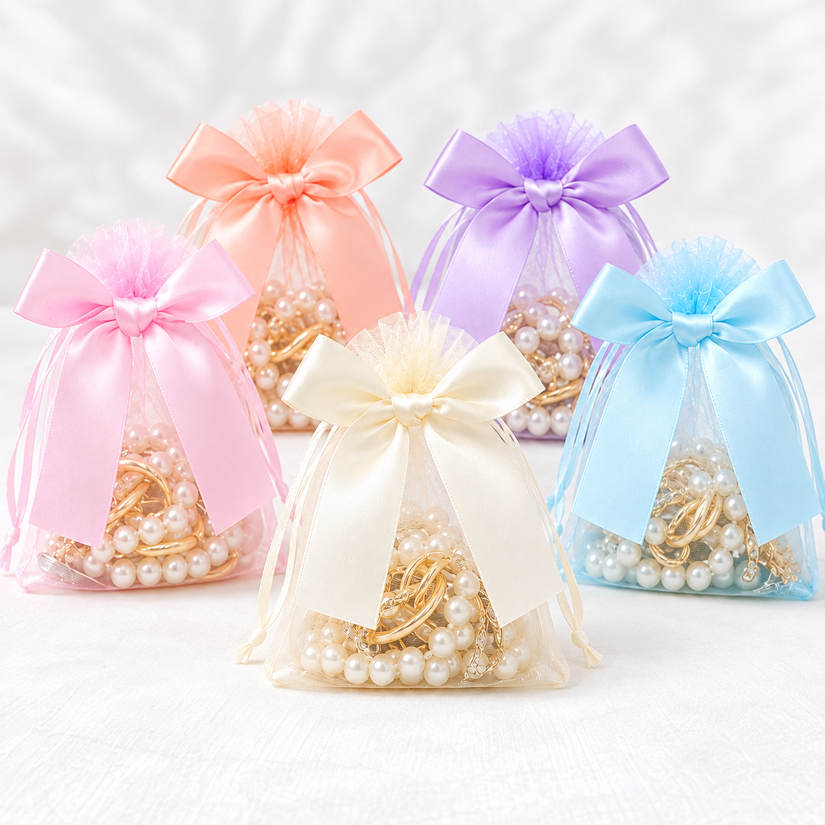 Bolsa Organza c/ moño 11x16cm - (cont. 10 und)