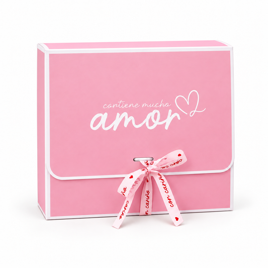 CAJA LAZO AMOR ROSA 27x24x8.5cm - 642450
