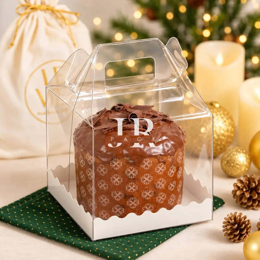 CAJA 11x11x11cm CON MANIJA ALTA - IDEAL PARA PAN DULCE DE 100GR. - packaging