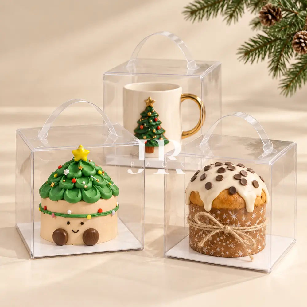 Caja 13x13x11cm c/ Manija TIRA - IDEAL PARA PAN DULCE 150GR. - packaging