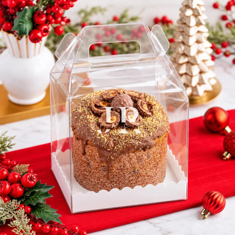 CAJA 13x13x18cm CON MANIJA ALTA - IDEAL PAN DULCE 500GR. - packaging