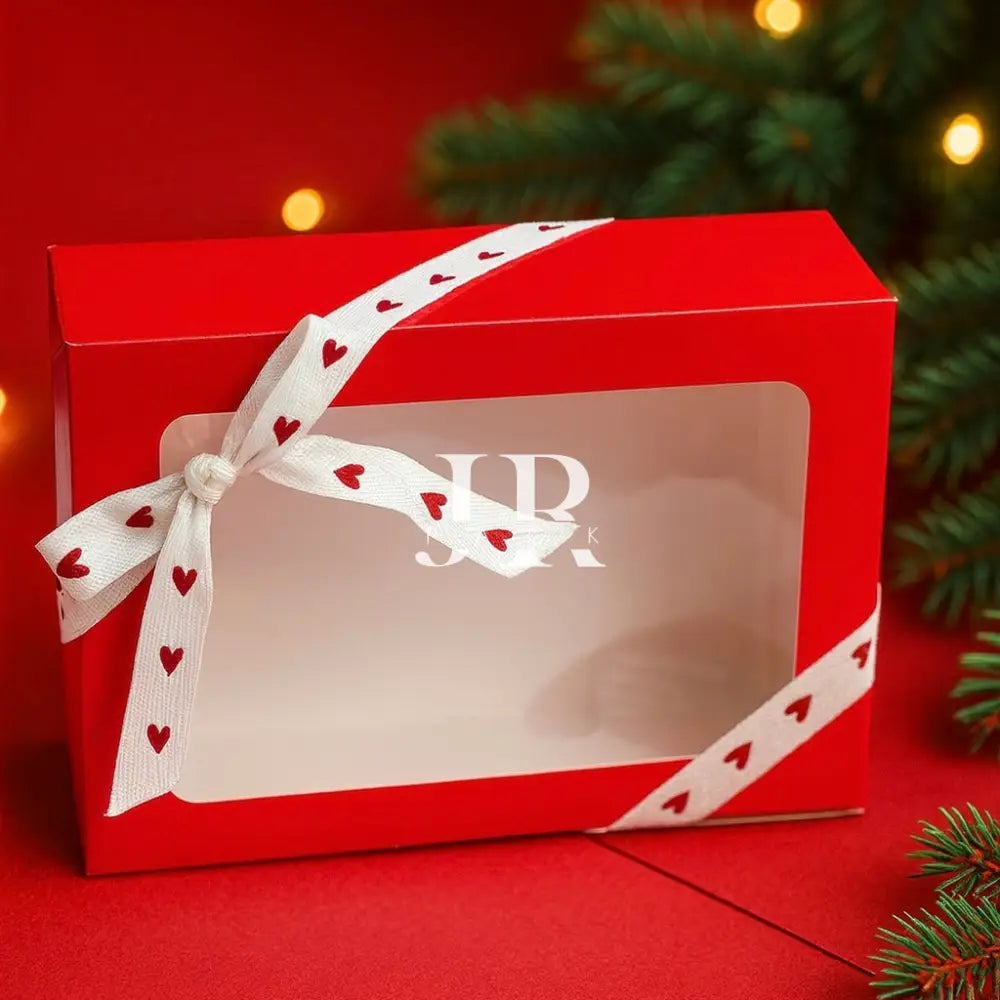 Caja 23x17x7cm Rojo con visor - 640871 - packaging