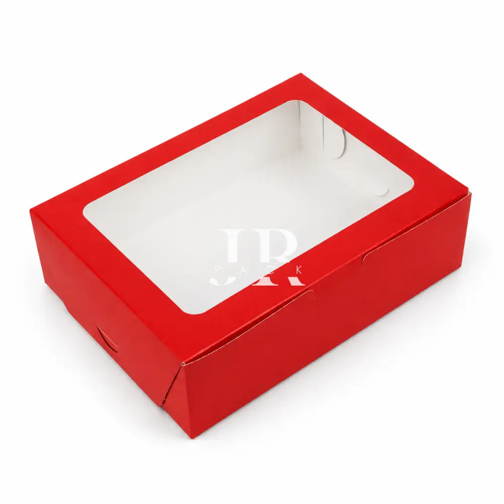 Caja 23x17x7cm Rojo con visor - 640871 - packaging