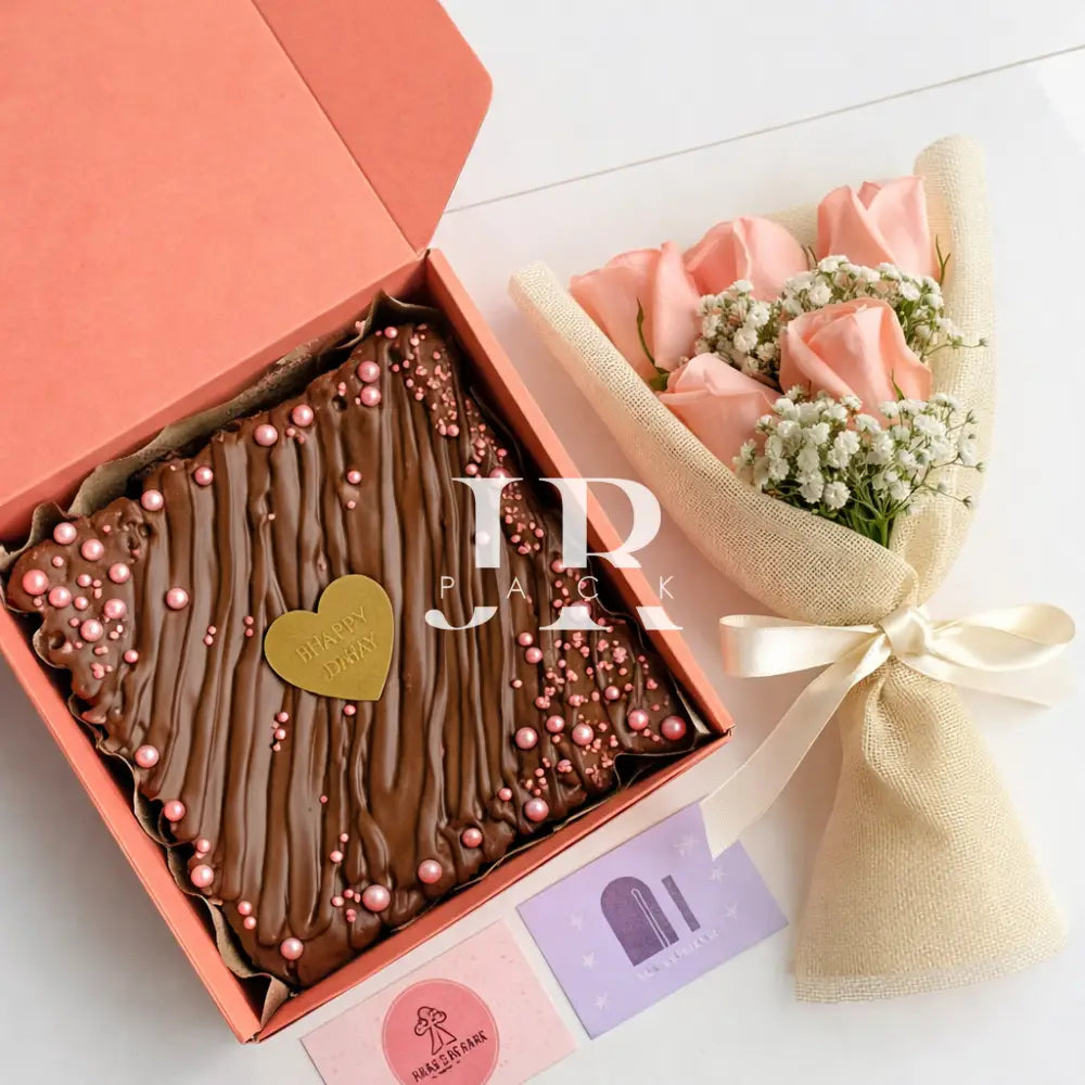 Caja 23x23x8cm Microcorrugada Rosa - packaging