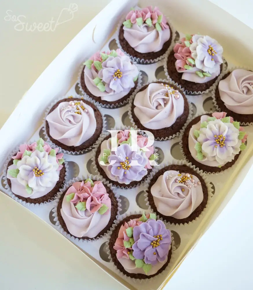 Caja 29x22x9cm con visor p/ 12 cupcakes - LET12 - packaging