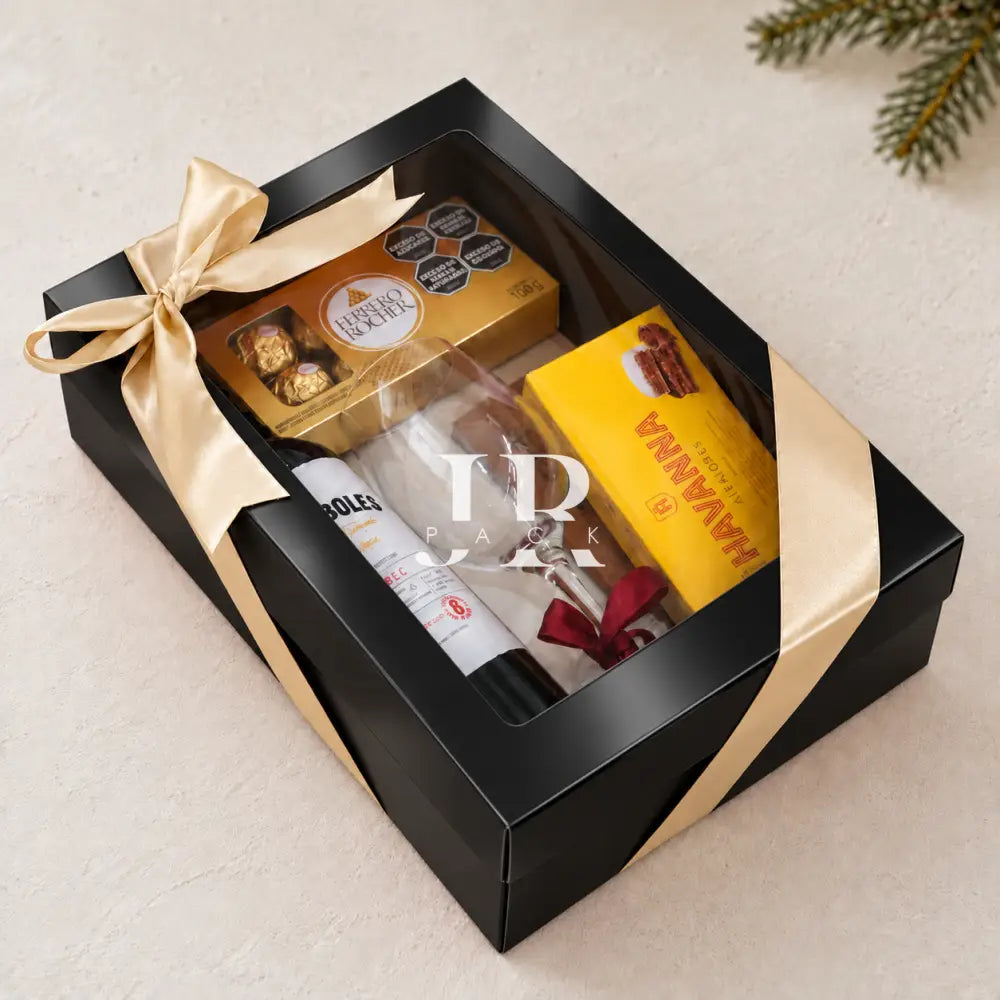 Caja 34x24x10cm DOBLE PARED NEGRO -643722 - packaging