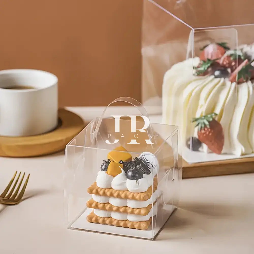 Caja 8x8x8cm c/ Manija TIRA (PAQ X 10 UND) - IDEAL PARA PAN DULCE 100GR - packaging