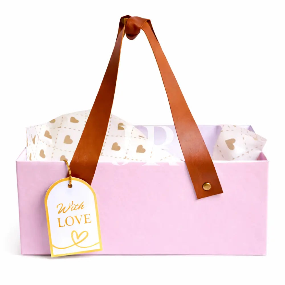 Caja Premium 24x15x9cm Tipo Bolso Premium c/ Cuerina-ROSA - PREMIUM ARMADAS
