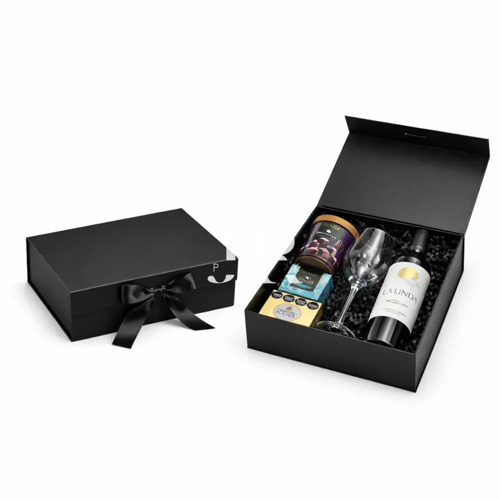Caja Premium 31.5x26x9cm Negro Despegable - premium