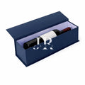 Caja Premium 35x9x9cm Tipo Libro p/ Vino - Azul marino - PREMIUM ARMADAS