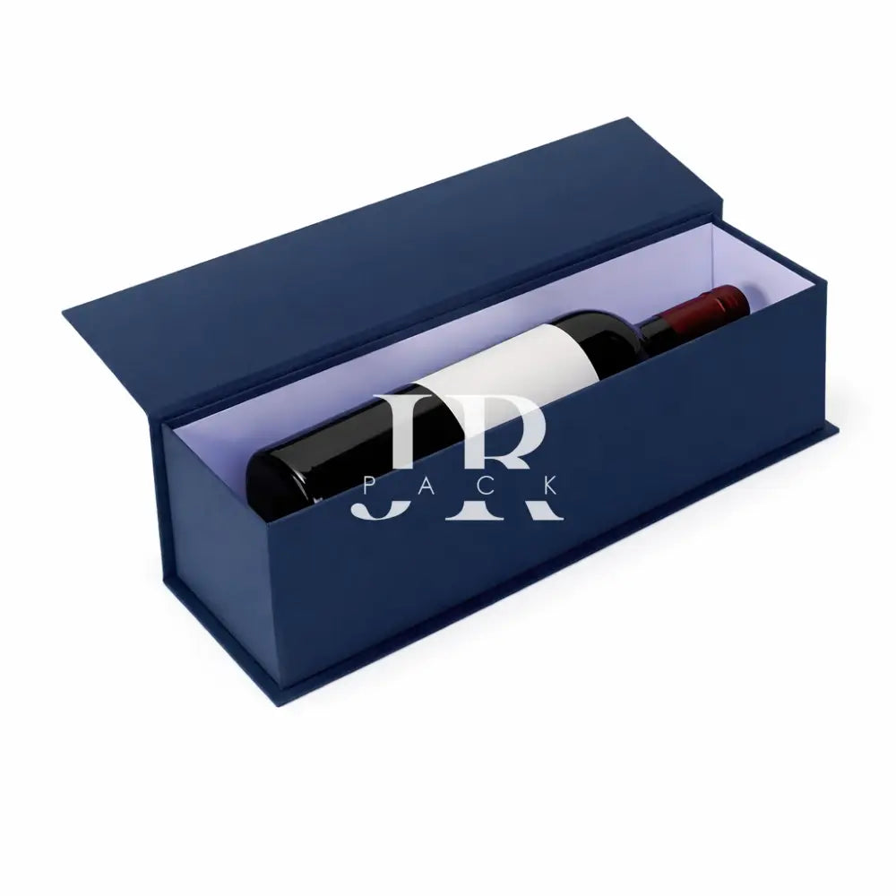 Caja Premium 35x9x9cm Tipo Libro p/ Vino - Azul marino - PREMIUM ARMADAS
