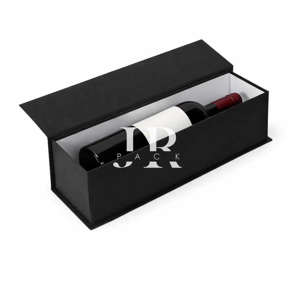 Caja Premium 35x9x9cm Tipo Libro p/ Vino - Negro - PREMIUM ARMADAS