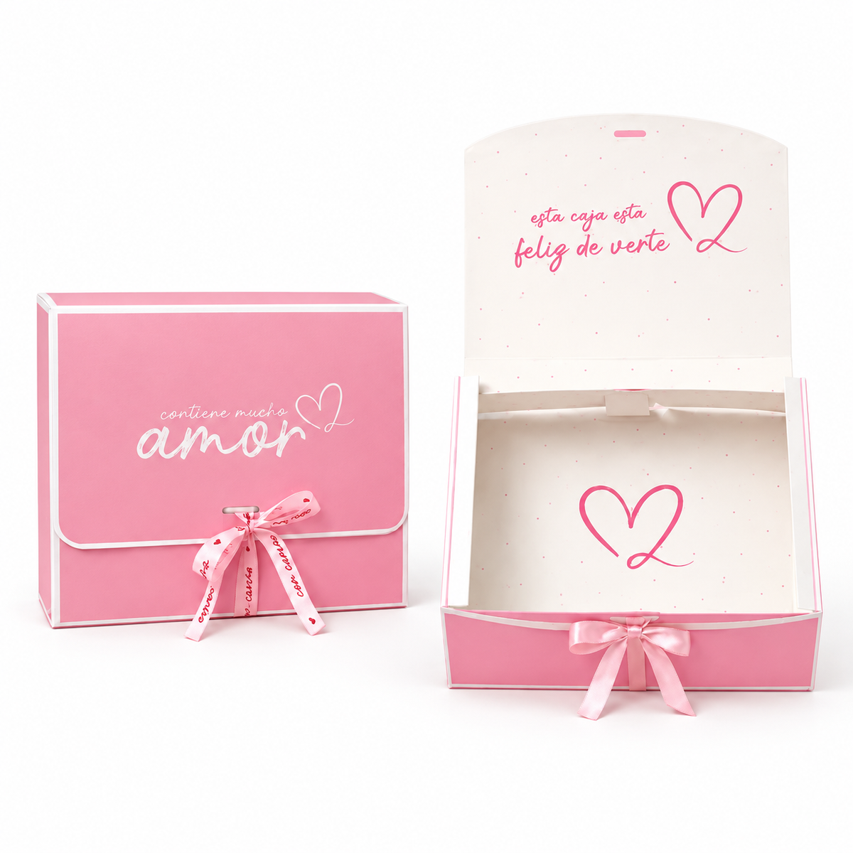 CAJA LAZO AMOR ROSA 27x24x8.5cm - 642450