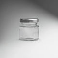 FRASCO VIDRIO HEXAGONAL TAPA PLATA 45ML