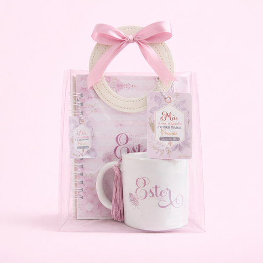 Bolsa PVC con Cuerina Redonda WH - 18x10x20cm