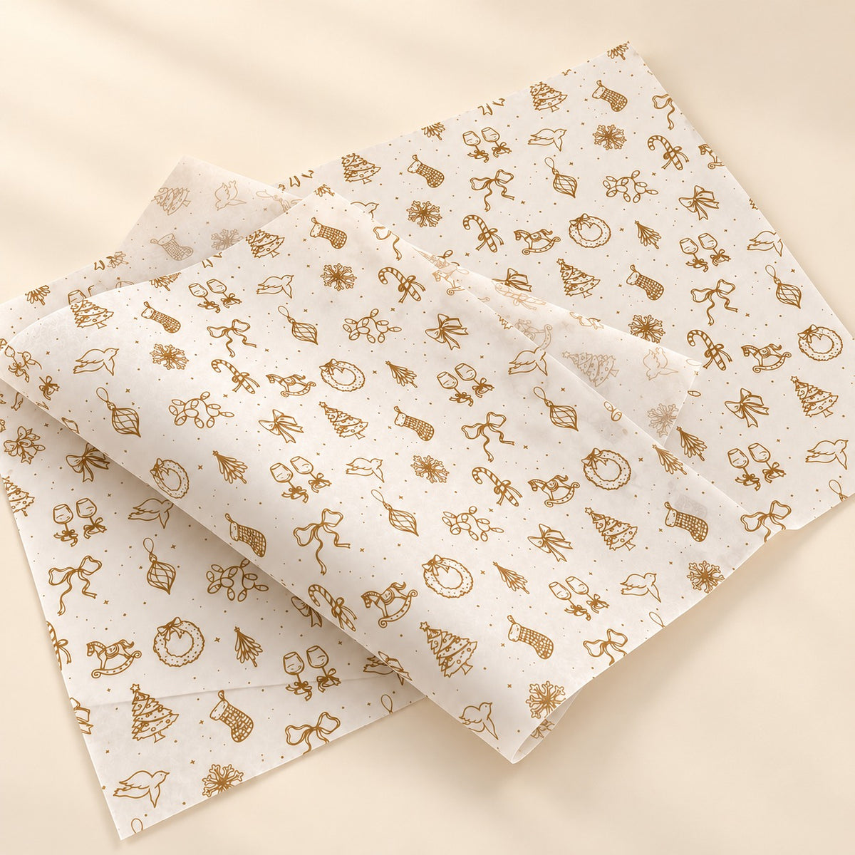 Papel Manteca Dorado Navidad 27x40cm - (cont. 25 hojas)