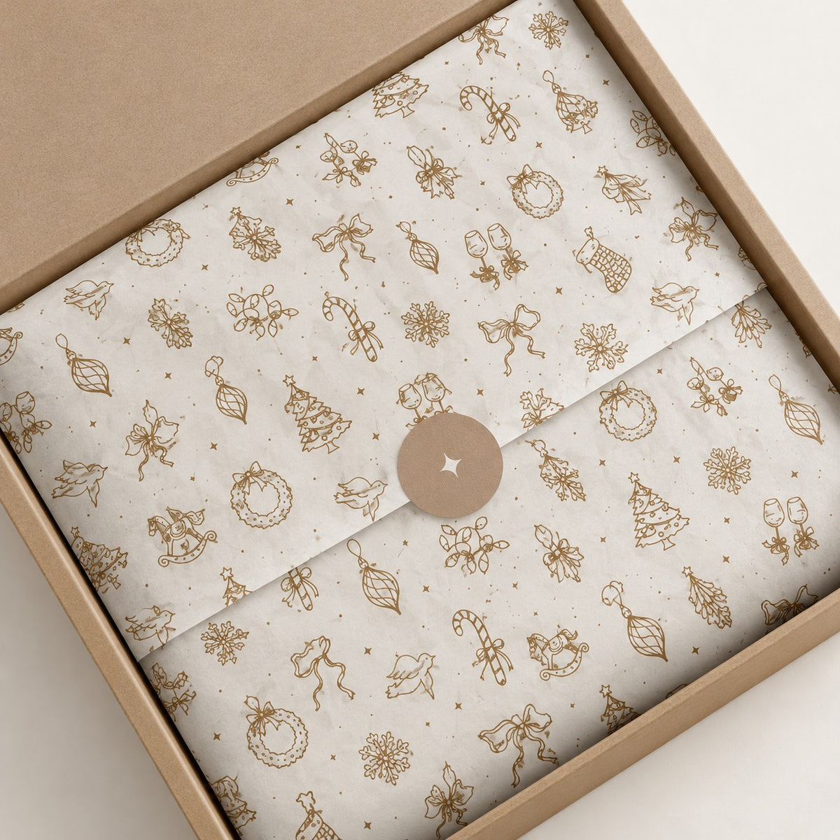 Papel Manteca Dorado Navidad 27x40cm - (cont. 25 hojas)