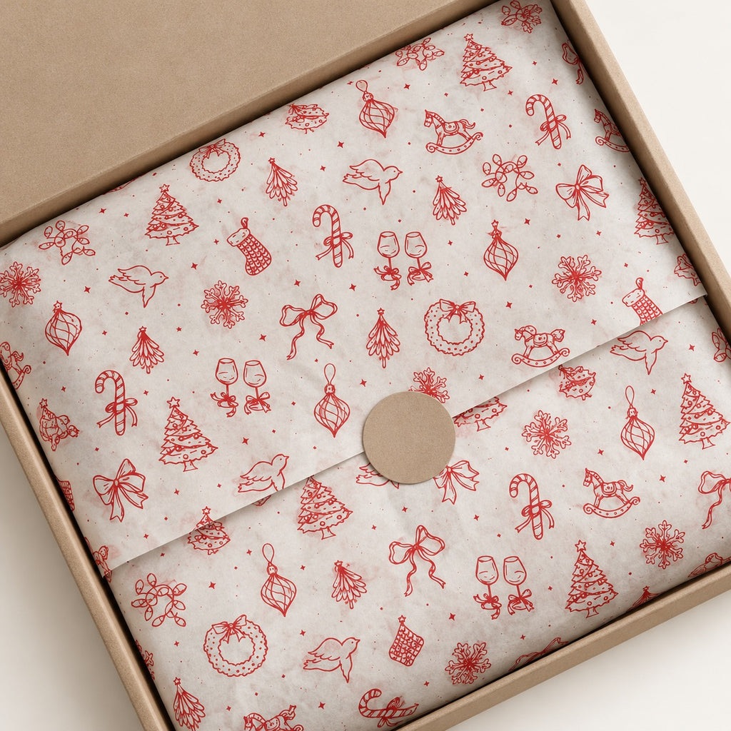 Papel Manteca Rojo Navidad 27x40cm - (cont. 25 hojas)
