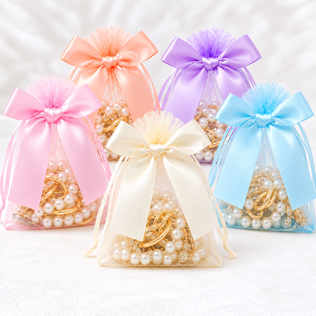 Bolsa Organza c/ moño 13x18cm - (cont. 10 und)