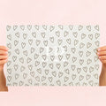 Papel Manteca Corazones Negro 27x40cm (contiene 25 hojas) - PM1.3 - papel manteca