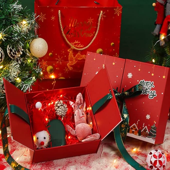 Caja Premium Roja Navidad con Cinta