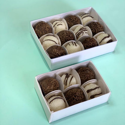 Caja 10x7x3cm p/ 6 bombones + Tapa de Acetato - BOM6