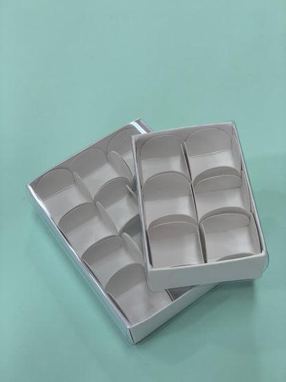 Caja 10x7x3cm p/ 6 bombones + Tapa de Acetato - BOM6