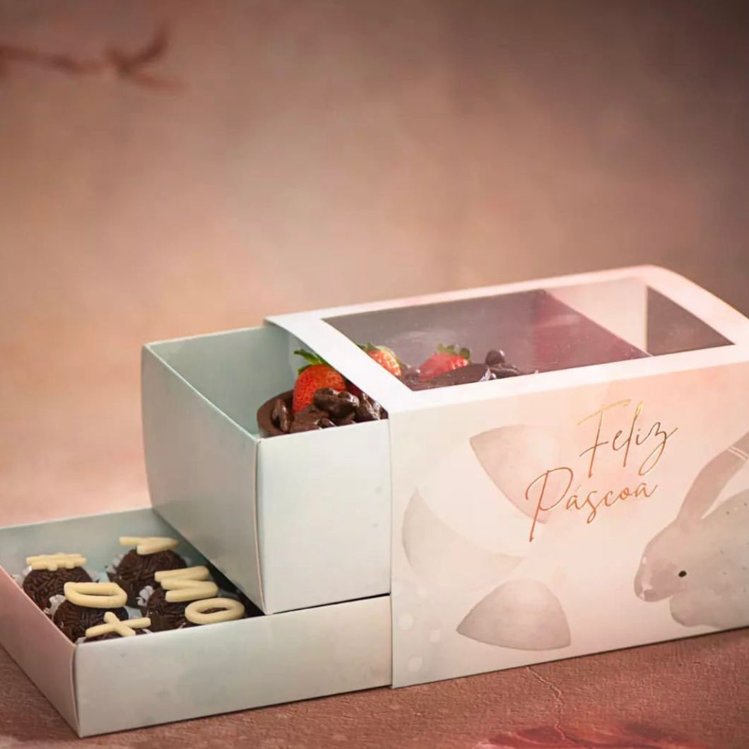 Caja con Gaveta 1 huevo 250gr + 12 dulces und - BRA