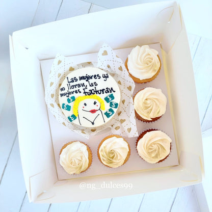 VIS15-D - Caja p/ Mini torta + 5 cupcakes - cod 641094