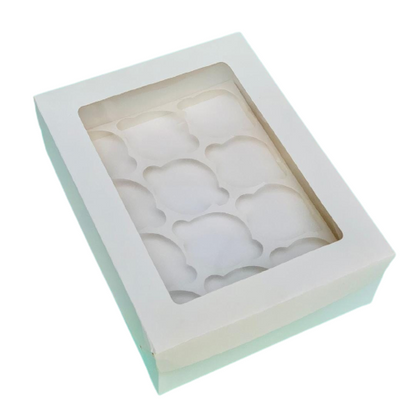 Caja 29x22x9cm c/ visor p/ 12 cupcakes - LET12